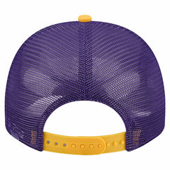 Minnesota Vikings New Era Banner A-Frame 9FIFTY Trucker Snapback Hat Cream/Purple