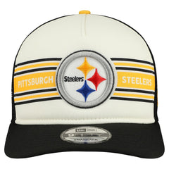 Pittsburgh Steelers New Era Banner A-Frame 9FIFTY Snapback Hat Cream/Black