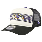 Baltimore Ravens New Era Banner A-Frame 9FIFTY Trucker Snapback Hat Cream/Black