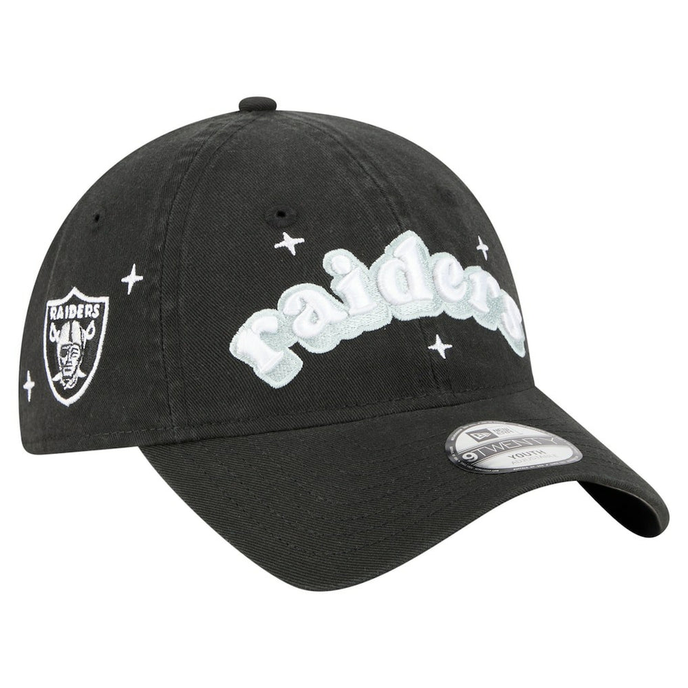 Las Vegas Raiders New Era Girls Youth Cheer 9TWENTY Adjustable Hat Black