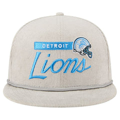 Detroit Lions New Era Cord Rope Corduroy 9FIFTY Snapback Hat Gray