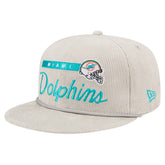 Miami Dolphins New Era Cord Rope Corduroy 9FIFTY Snapback Hat Gray
