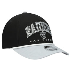 Las Vegas Raiders New Era Youth Arch COOLERA 9FORTY A-Frame Adjustable Hat Black/Silver