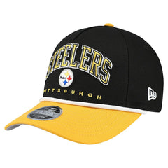Pittsburgh Steelers New Era Youth Arch COOLERA 9FORTY A-Frame Adjustable Hat Black/Gold