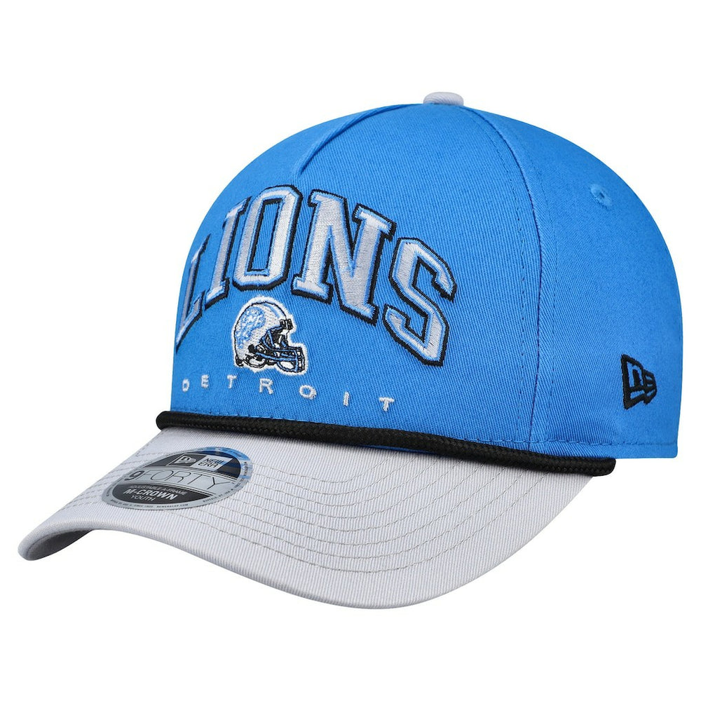 Detroit Lions New Era Youth Arch COOLERA 9FORTY A-Frame Adjustable Hat Blue/Gray