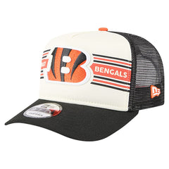 Cincinnati Bengals New Era Youth Banner 9FIFTY A-Frame Adjustable Trucker Hat Cream/Black