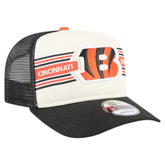 Cincinnati Bengals New Era Youth Banner 9FIFTY A-Frame Adjustable Trucker Hat Cream/Black