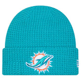 Miami Dolphins New Era Youth Waffle Cuffed Knit Hat Aqua