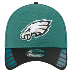Philadelphia Eagles New Era Visor Hit 39THIRTY Flex Hat Midnight Green