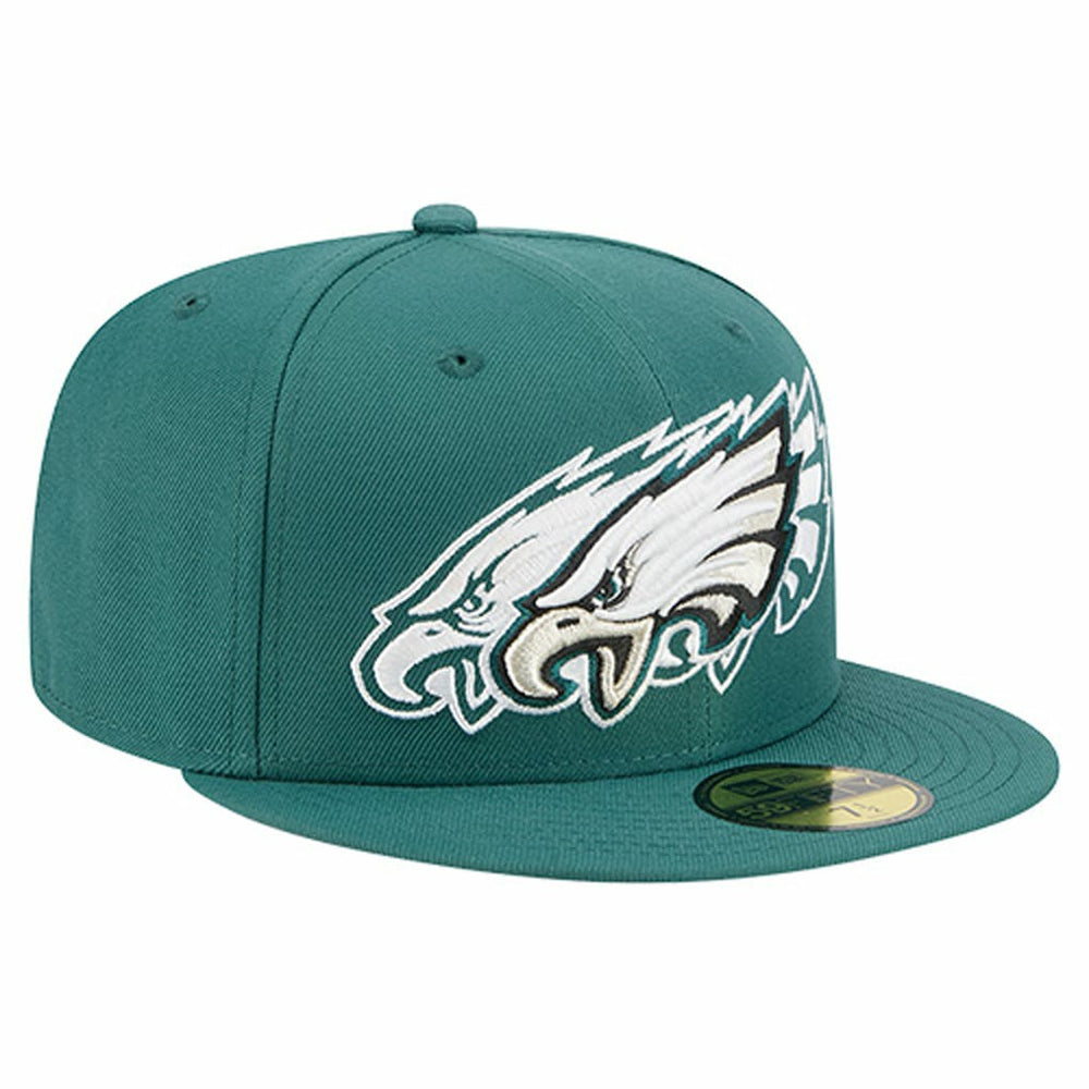 Philadelphia Eagles New Era Tri-Hit 59FIFTY Fitted Hat Midnight Green