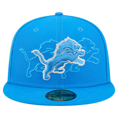 Detroit Lions New Era Tri-Hit 59FIFTY Fitted Hat Blue