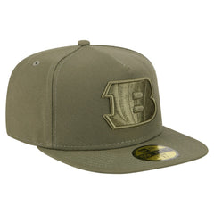 Cincinnati Bengals New Era Color Pack A-Frame 59FIFTY Fitted Hat Olive