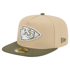 Kansas City Chiefs New Era Color Pack A-Frame 59FIFTY Fitted Hat Light Beige/Olive