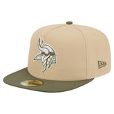 Minnesota Vikings New Era Color Pack A-Frame 59FIFTY Fitted Hat Light Beige/Olive