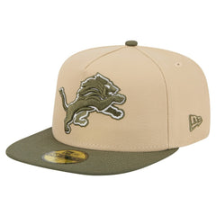 Detroit Lions New Era Color Pack A-Frame 59FIFTY Fitted Hat Beige/Olive