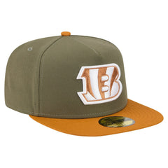 Cincinnati Bengals New Era Color Pack A-Frame 59FIFTY Fitted Hat Olive/Brown