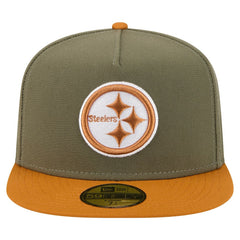 Pittsburgh Steelers New Era Color Pack A-Frame 59FIFTY Fitted Hat Olive/Brown