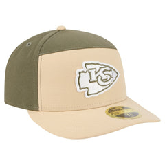 Kansas City Chiefs New Era Two-Tone Color Pack Split Panel 59FIFTY Fitted Hat Light Beige/Olive