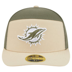 Miami Dolphins New Era Two-Tone Color Pack Split Panel 59FIFTY Fitted Hat Light Beige/Olive