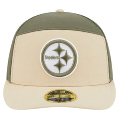 Pittsburgh Steelers New Era Two-Tone Color Pack Split Panel 59FIFTY Fitted Hat Light Beige/Olive
