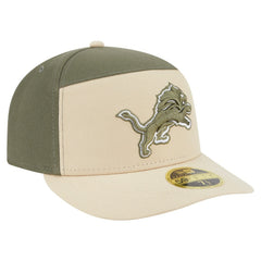 Detroit Lions New Era Two-Tone Color Pack Split Panel 59FIFTY Fitted Hat Light Beige/Olive