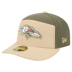 Baltimore Ravens New Era Color Pack Split Panel 59FIFTY Fitted Hat Light Beige/Olive