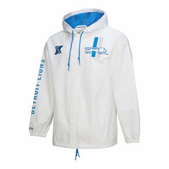 Detroit Lions Vintage Logo Coaches Full-Snap Hoodie Jacket White