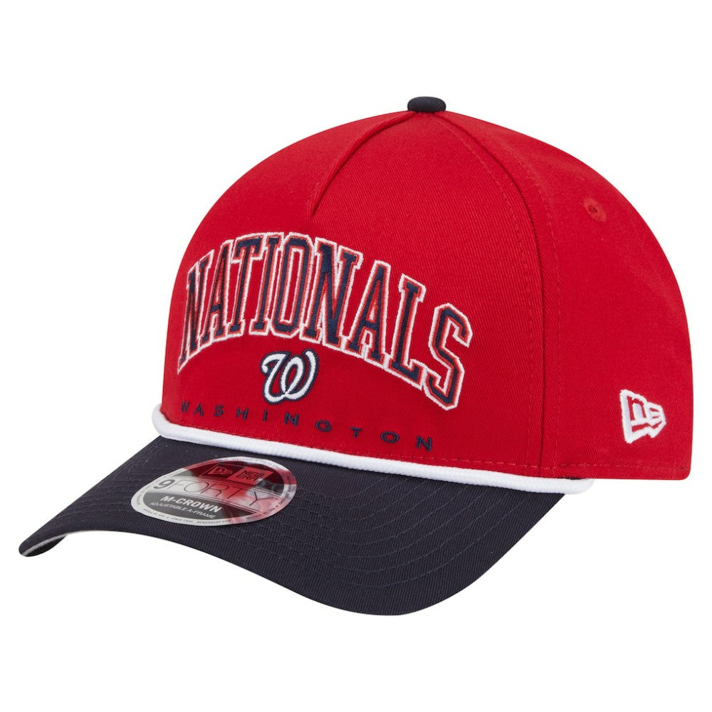 Washington Nationals New Era Arch 9FORTY A-Frame M-Crown Adjustable Hat - Red/Navy Hats