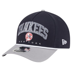 New York Yankees New Era Arch 9FORTY A-Frame M-Crown Adjustable Hat - Navy/Gray Hats