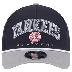 New York Yankees New Era Arch 9FORTY A-Frame M-Crown Adjustable Hat - Navy/Gray Hats