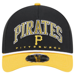 Pittsburgh Pirates New Era Arch 9FORTY A-Frame M-Crown Adjustable Hat - Black/Gold Hats