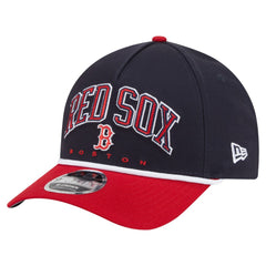 Boston Red Sox New Era Arch 9FORTY A-Frame M-Crown Adjustable Hat - Navy/Red Hats