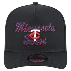 Minnesota Twins New Era Chainstitch 9FIFTY A-Frame Snapback Hat - Black Hats