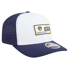 Milwaukee Brewers New Era Established Patch 9SEVENTY Adjustable Hat - White/Navy Hats