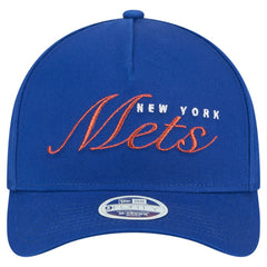 New York Mets New Era Women's Metallic A-Frame 9FORTY Adjustable Hat - Royal Hats