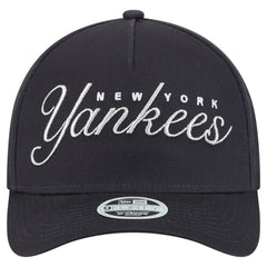 New York Yankees New Era Women's Metallic A-Frame 9FORTY Adjustable Hat - Navy Hats