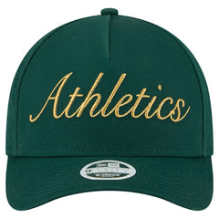 Athletics New Era Women's Metallic A-Frame 9FORTY Adjustable Hat - Green Hats