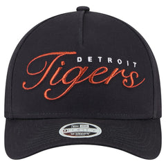 Detroit Tigers New Era Women's Metallic A-Frame 9FORTY Adjustable Hat - Navy Hats