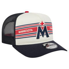 Minnesota Twins New Era Banner A-Frame 9FIFTY Trucker Snapback Hat - Cream/Navy Hats