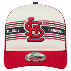 St. Louis Cardinals New Era Banner A-Frame 9FIFTY Trucker Snapback Hat - Cream/Red Hats