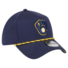 Milwaukee Brewers New Era 39THIRTY A-Frame Perforated Flex Hat - Navy Hats
