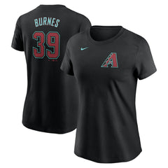Corbin Burnes Arizona Diamondbacks Nike Women's Fuse Name & Number T-Shirt - Black T-shirts