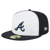 Atlanta Braves New Era Repeat 59FIFTY Fitted Hat - White/Navy Hats