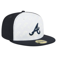 Atlanta Braves New Era Repeat 59FIFTY Fitted Hat - White/Navy Hats