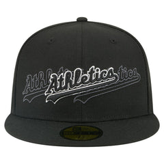 Athletics New Era Tri-Hit 59FIFTY Fitted Hat - Black Hats