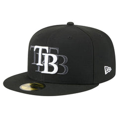 Tampa Bay Rays New Era Tri-Hit 59FIFTY Fitted Hat - Black Hats
