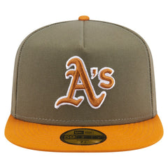 Athletics New Era Two-Tone Color Pack A-Frame 59FIFTY Fitted Hat - Olive/Orange Hats