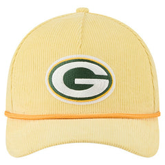 Green Bay Packers New Era Cord Corduroy 9FORTY A-Frame Adjustable Hat Gold