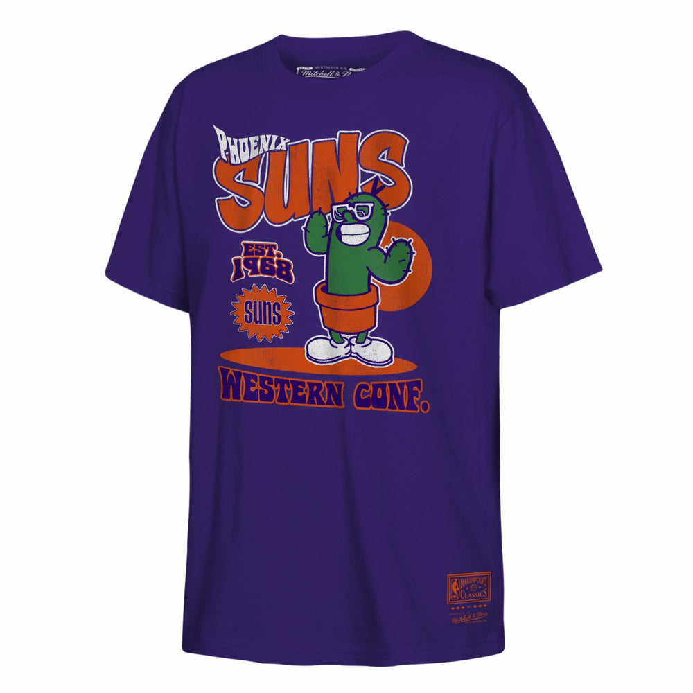 Phoenix Suns Youth Retro Mascot Script T-Shirt Purple