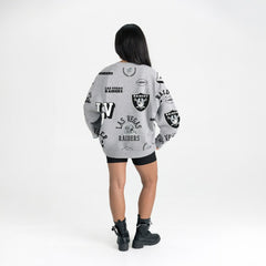 Las Vegas Raiders Gameday Couture Women's Always On Repeat Fleece Sweatshirt Heather Gray